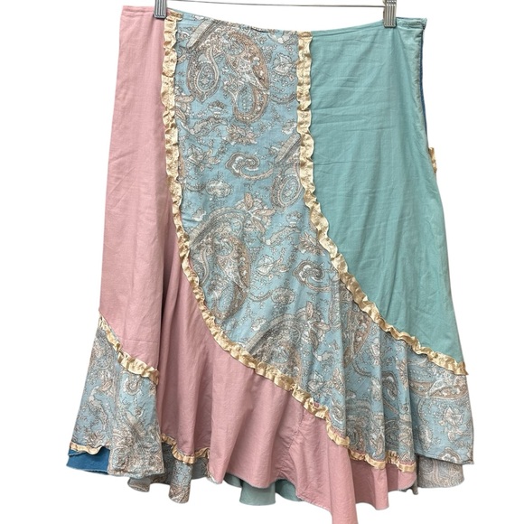 Rare y2k boho paneled peasant skirt, large - Picture 2 of 12